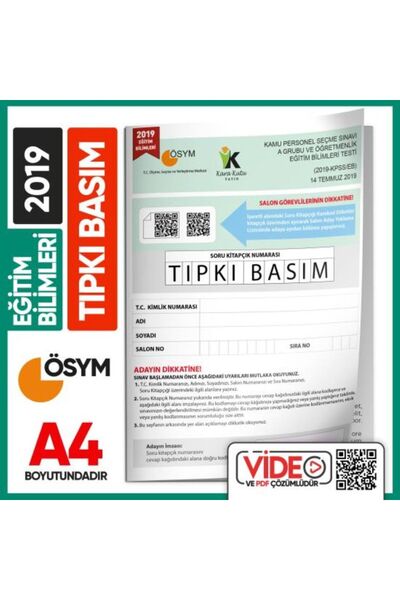 İnformal Yayınları 2019 Kpss Eğitim Bilimleri Ösym Tıpkı Basım Çıkmış Soru Ki...
