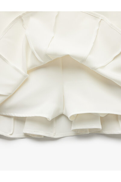 Koton Mini Pileli Katlı Volanlı Şortlu Mini Etek