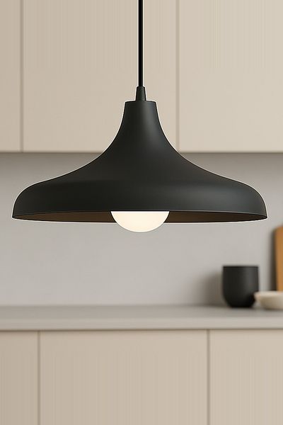 Lambadar Aura Metal Single Black Pendant Lamp Chandelier Retro Rustic Model Modern Industrial Kitchen Hall Cafe Living Room Chandelier