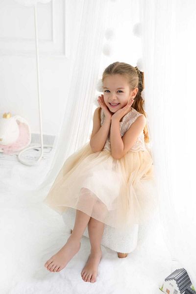 KALİNKA KİDS WEAR Rebaka Lace Detailed Tulle Girl's Dress
