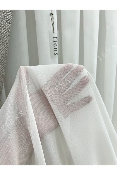 FİENS Silk's Bamboo Slub Heavy Gramaged 1/3 Tulle Curtain Close Pleated Suitable for Any Room