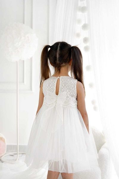 KALİNKA KİDS WEAR Rebaka Lace Detailed Tulle Girl's Dress