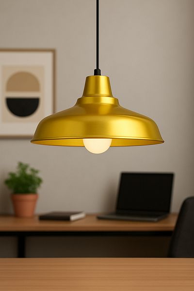 Lambadar Lunora Metal Single Gold Pendant Lamp Chandelier Retro Model Modern Industrial Kitchen Hall Cafe Living Room Chandelier
