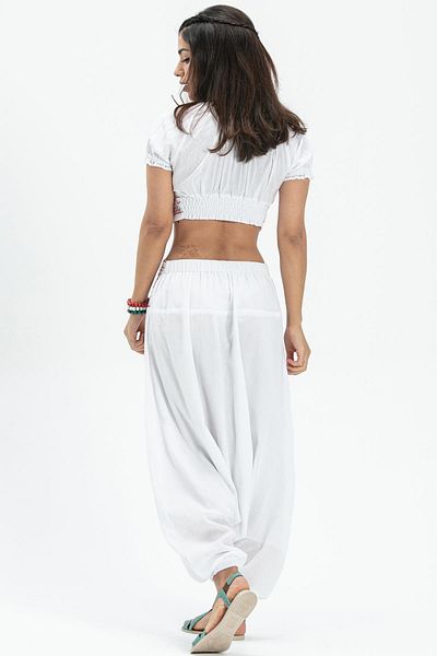 Eliş Şile Bezi Κοντό μανίκι Şile ύφασμα Latin Summer Bustier White Byz