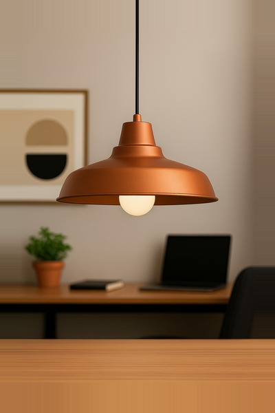 Lambadar Lunora Metal Tekli Bakır Sarkıt Avize Retro Model Modern Endüstriyel Mufak Hol Cafe Salon Avize