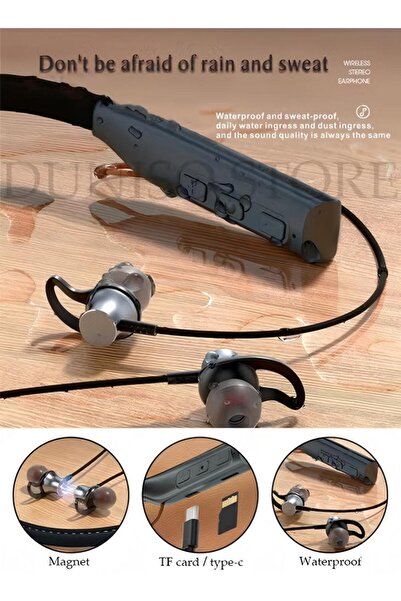 Generic Neckband Bluetooth Headphones, Retractable Earbuds, Noise Cancelling