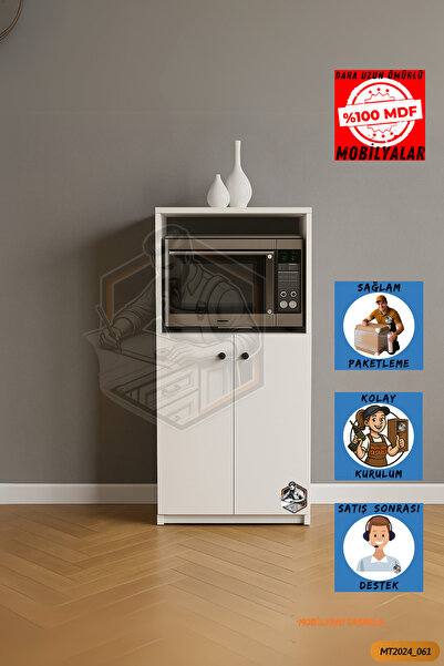 Mobilyanı Tasarla Tamamı Mdf Mini Fırın Dolabı 2 Kapaklı Çok Amaçlı Mutfak Do...