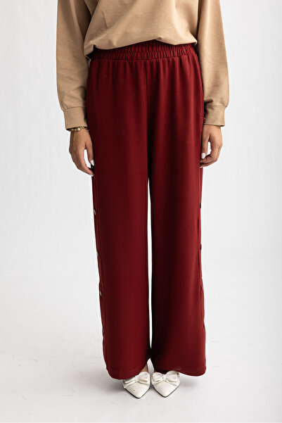 Suede Style 5581 Yanları Düğme Detaylı Rahat Salaş Kadın Pantolonu