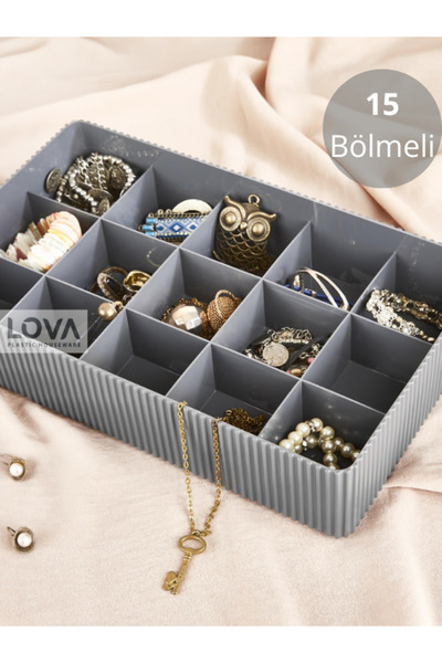 Online Kapında 15 Bölmeli Takı Makyaj Organizer - Banyo Çekmece Içi Düzenleyi...