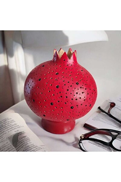Alpha Tasarım Atölyesi Pomegranate Model Gourd Lamp Red Color Lampshade