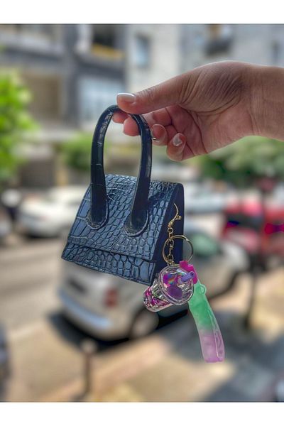 MELA ROSSA Mini geantă neagră pentru chei pentru femei