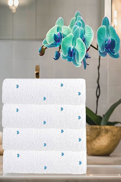 Mira Home Набір рушників для обличчя з вишивкою у вигляді чотирьох сердець, 100% бавовна, 50x90 см, Hand Of Love