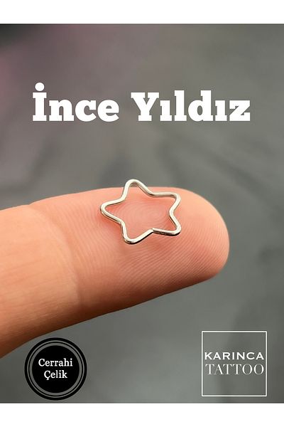 Karınca Piercing Thin Ear Forward Helix Anti Tragus Ring Rook Star Piercing Earring (Ant Tattoo)