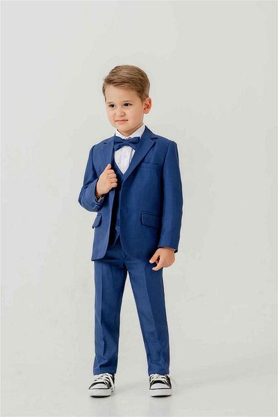 Zaziko Kids Costum pentru băieți Mini Gentleman - 5 piese (jachetă, vestă, cămașă, pantaloni, papion)