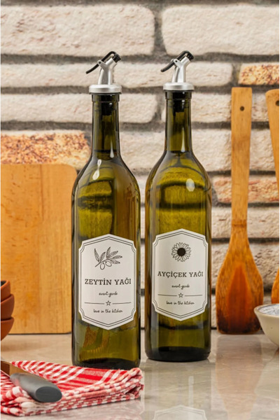 Hilamingo Home 2 Adet Amber 750ml Yağlık Yağdanlık Damlatmaz Sızdırmaz Sosluk...