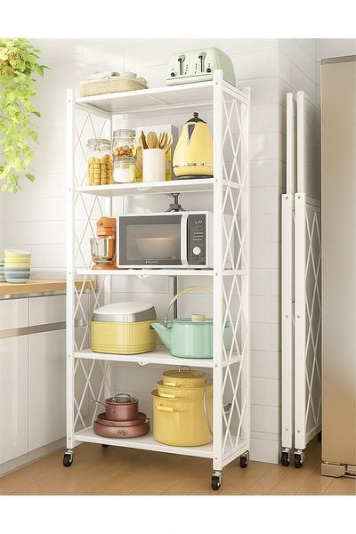 ALMUFARREJ 5-Tier Foldable Storage Shelves, 163L x 40H x 72W, White
