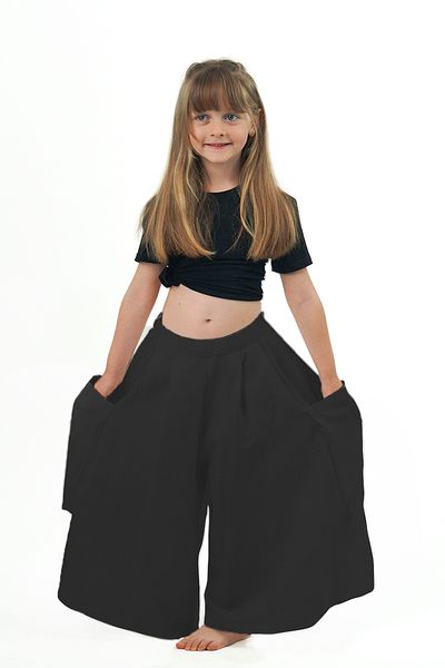 Catz Kids Girl's Cali Black Muslin Trouser Skirt