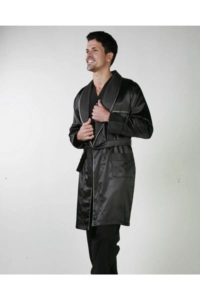 ANCELO Σετ 3 τεμαχίων Groom Satin Dowry, Satin Robdöşambr και Σετ πιτζάμες