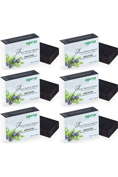 Agarta Handmade Natural Soap 150Gr Juniper Tar (Set of 6)