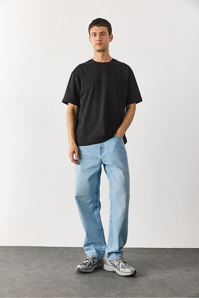 VENA Ανδρικό Μπλουζάκι Oversize Χοντρό - ΜΑΥΡΟ