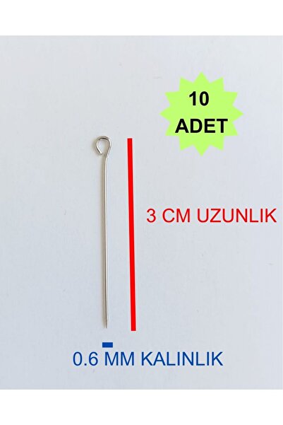 Eskişehir hobi sanat 3 Cm 10 Adet Halkalı Çelik Toplu Iğne Rus Toplu Iğnesi E...