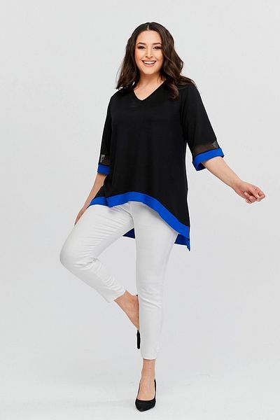 aytemas Asymmetric Colorful Striped Tunic with Skirt