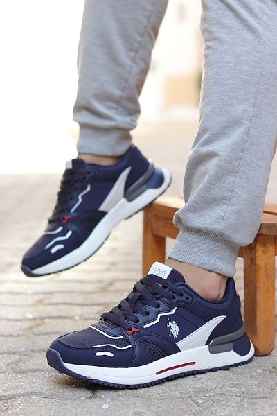 U.S. Polo Assn. Comfort Comfortable Sole Casual Men's Sneakers Sports Shoes Navy Blue
