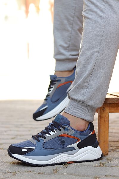U.S. Polo Assn. Comfort Comfortable Sole Casual Men's Sneakers Sports Shoes Blue-Dark Blue