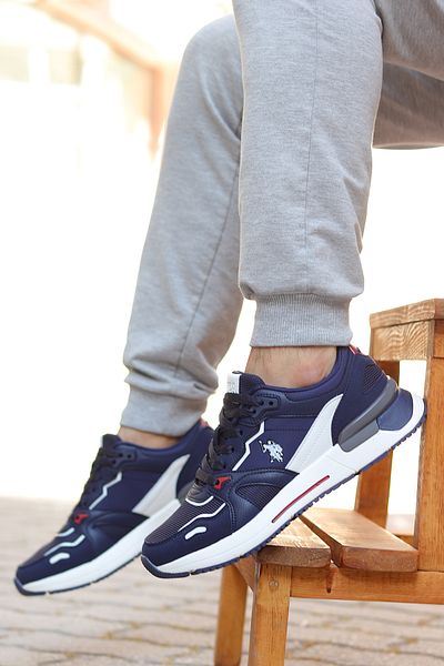 U.S. Polo Assn. Comfort Comfortable Sole Casual Men's Sneakers Sports Shoes Navy Blue