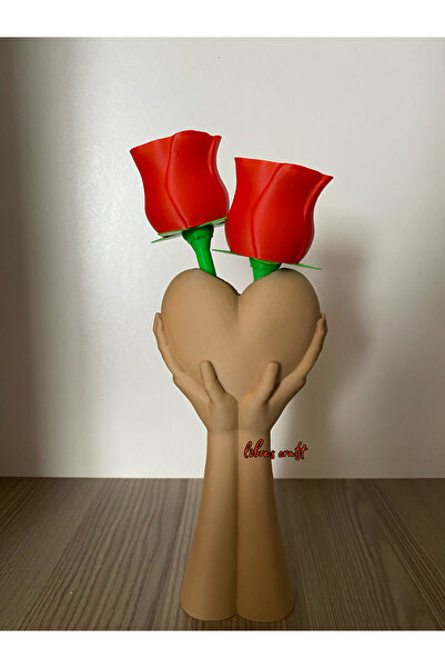 librescraft Cadou 3D pentru casă, birou, vază decorativă cu inimă de 19 cm (POT FIȚI CONTACTAT PENTRU CULOARE)