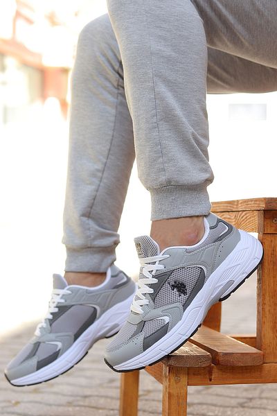 U.S. Polo Assn. Comfort Άνετη Σόλα Καθημερινά Ανδρικά Αθλητικά Παπούτσια Γκρι