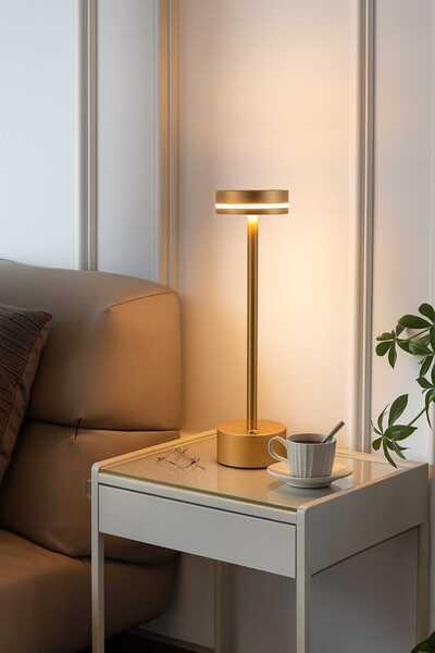 Home Şarjlı ve Dokunmatik Metal Gövdeli LED Masa Lambası