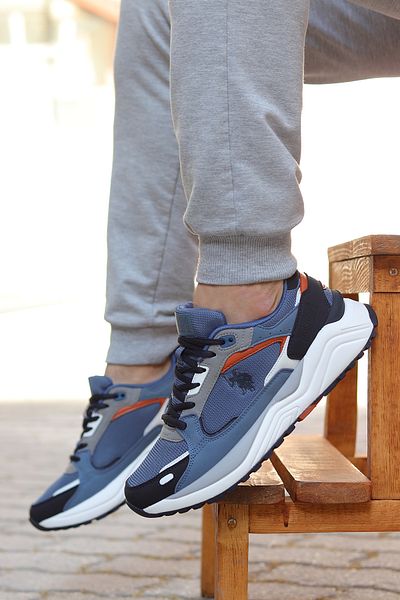 U.S. Polo Assn. Comfort Comfortable Sole Casual Men's Sneakers Sports Shoes Blue-Dark Blue