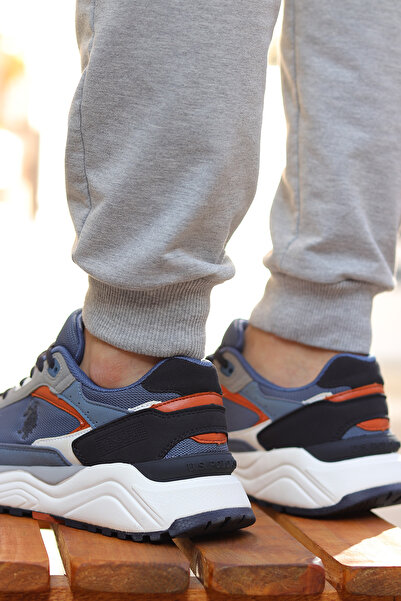 U.S. Polo Assn. Pohodlná pohodlná podrážka Ležérní Pánské tenisky Sportovní boty Modro-tmavě modrá