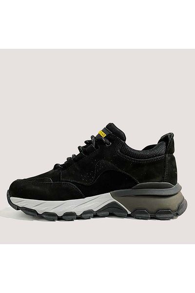 Bulldozer Men's Nubuck Leather Casual Shoes 250011 - Black - 42
