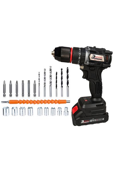 DEFAONS Drill Driver Set C007 – 48V Cordless Tool with Bits, Carry Case, LED Light, Speed Control