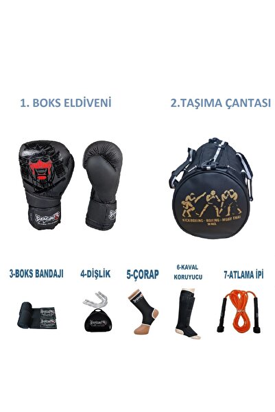 Dragondo Gifttoom, Kıck Boks Sporcu Çantalı antrenman Seti Boxing Gloves, Dragon Yakuza Boks Eldiveni seti