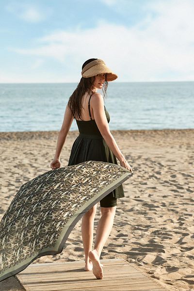 Haşema Tropical Patterned Green Skirt-Pareo 5069