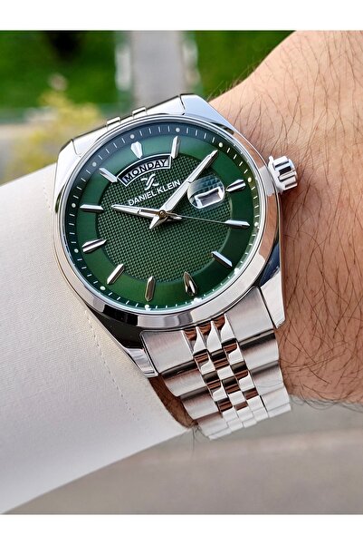 Daniel Klein Kadranı Yeşil Kordonu Gümüş Renk İç Göstergeleri Aktif Erkek Kol...