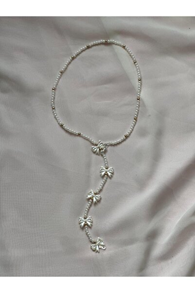 KLC El Yapımı Y Kolye | Fiyonklu Y Kolye | Kadın Kolye