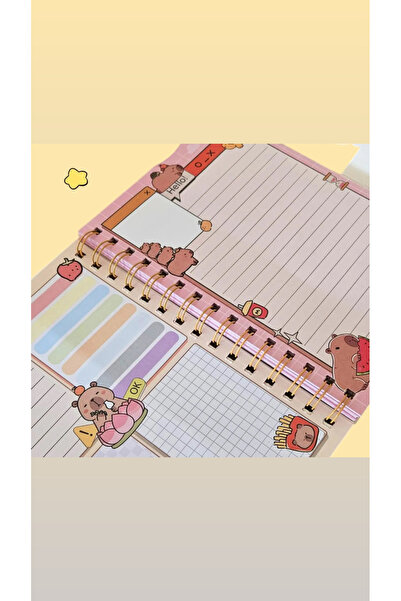 synshop Capybara Capybara Hologram Cover Striped Spiral Notebook A5 Anime School Stationery Office Gift