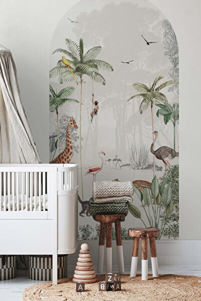 Kt Grup Yaban hayatı Vahşi Hayvanlar Boho Kemer Arch Modern Duvar Sticker