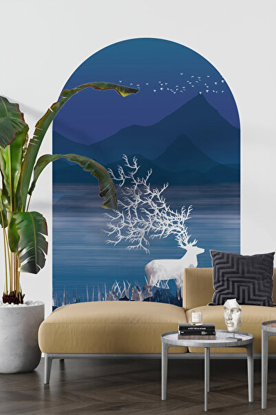 Kt Grup Muhteşem Manzara Geyiğin Rüyası Boho Kemer Arch Modern Duvar Sticker