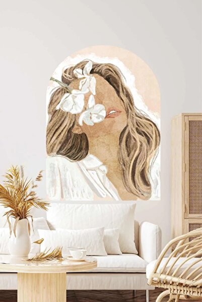 Kt Grup Çiçekli Bohem Kadın Arch Duvar Sticker