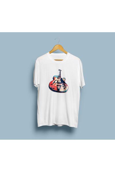 Generic Brand oversized Μπλουζάκι unisex με σχέδιο κιθάρας