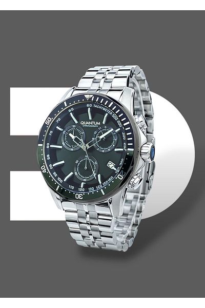 Quantum Original Functions Active 10 Atm Waterproof Steel Band Men's Wristwatch