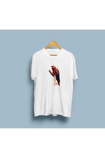 Generic Brand Oversize kroj Papagaj dizajn unisex T-shirt