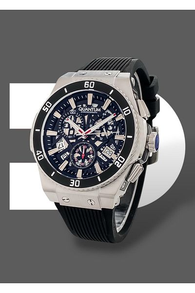Quantum Original Functions Active 10 Atm Waterproof Silicone Band Men Wristwatch