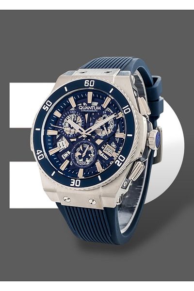 Quantum Original Functions Active 10 Atm Waterproof Silicone Band Men Wristwatch