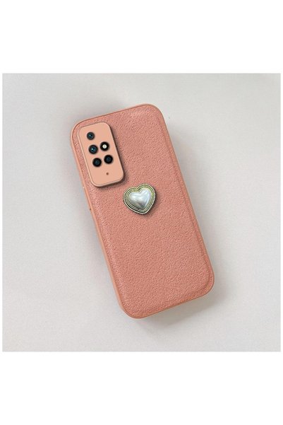 Pro Aksesuar Xiaomi Redmi 10 Compatible Case Heart Vel Silicone Case Rose Gold
